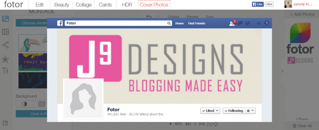 Facebook Cover Photo Fotor Preview