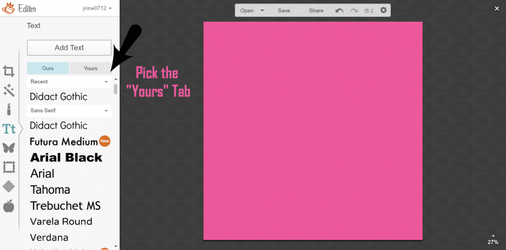 Pick the 'Yours' Tab
