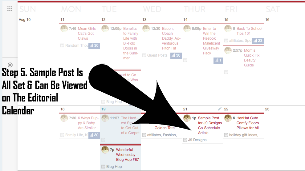 Step 5. Sample Post Is All Set & Can Be Viewed on The Co-Schedule Editorial Calendar