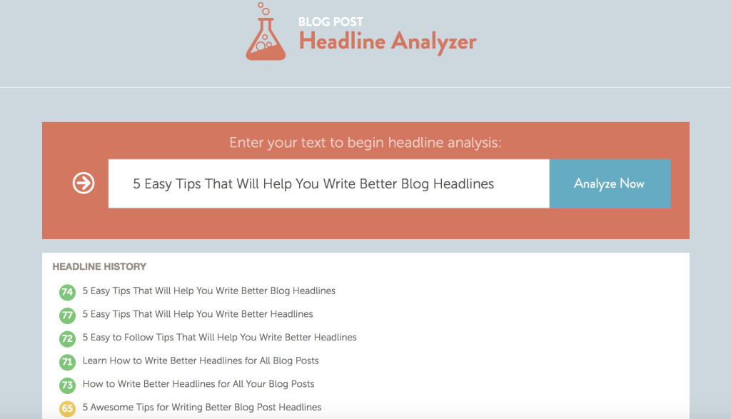 Blog Post Headlines Analyzer at Work